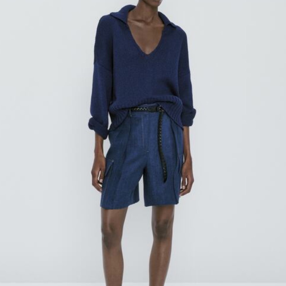 Massimo Dutti knits sweater with a polo collar - size S